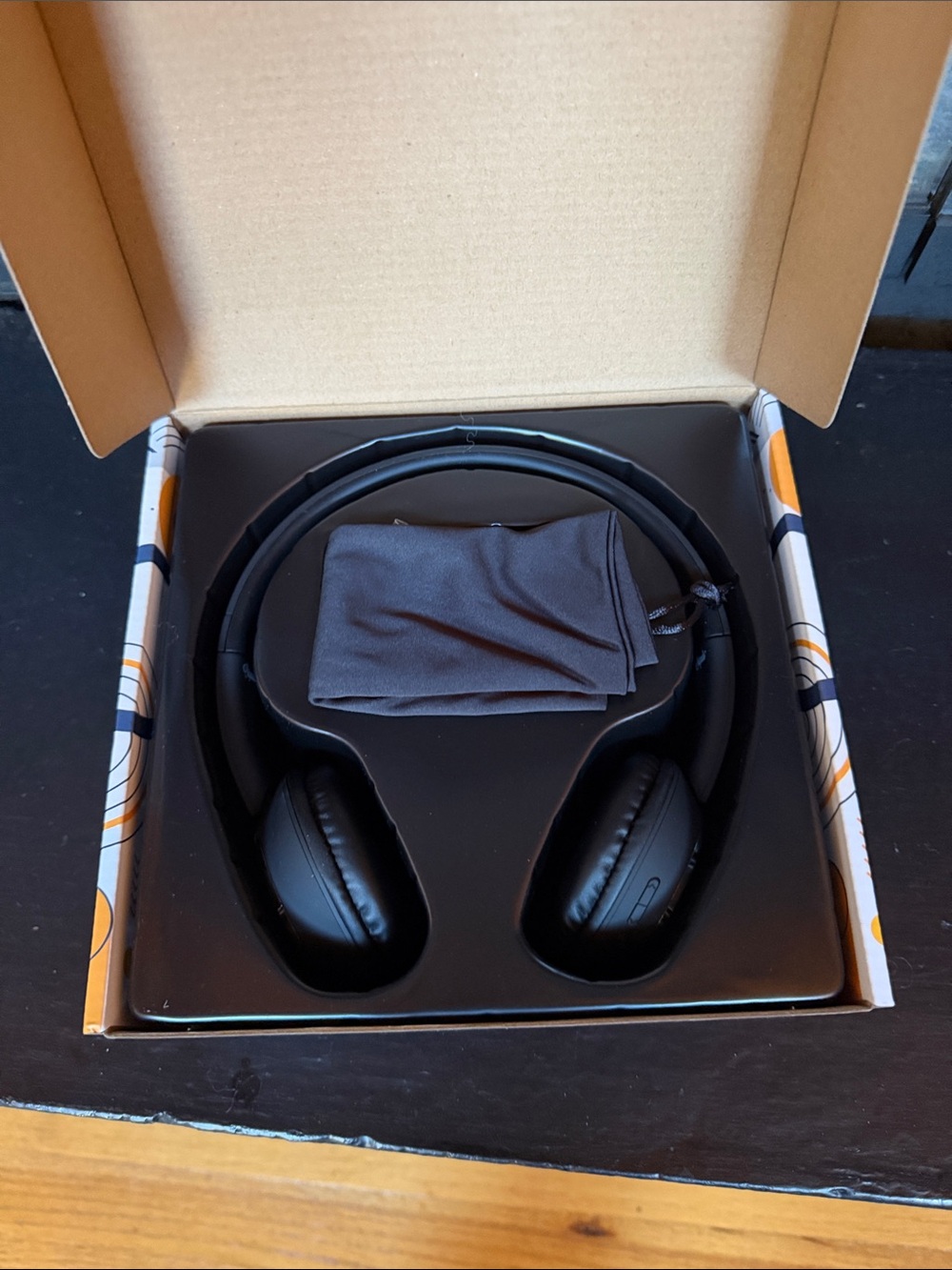 Wireless On-Ear Headphones in Black — Lightweight Bluetooth Headset